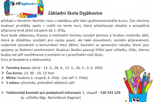 Grafomotorický kurz pro budoucí prvňáčky