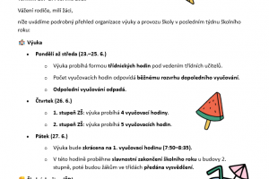 Organizace posledního školního týdne